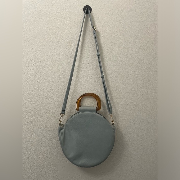 Violet Ray Women's Circle Satchel Handbag - Blue and amber lucite handles - Picture 2 of 8